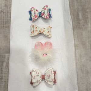 Easter and Bunny Kids Hair Bow Set